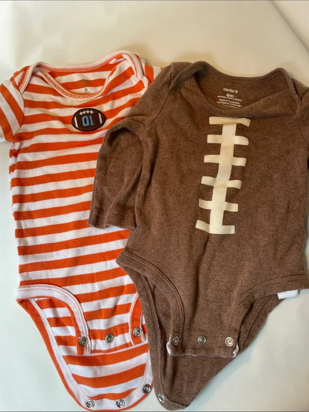 Carter's Brown Football One-Piece Bodysuit - Brown